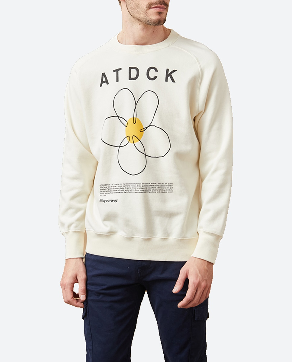 Imagen 0 de Sudadera de hombre sin capucha serigrafiada.