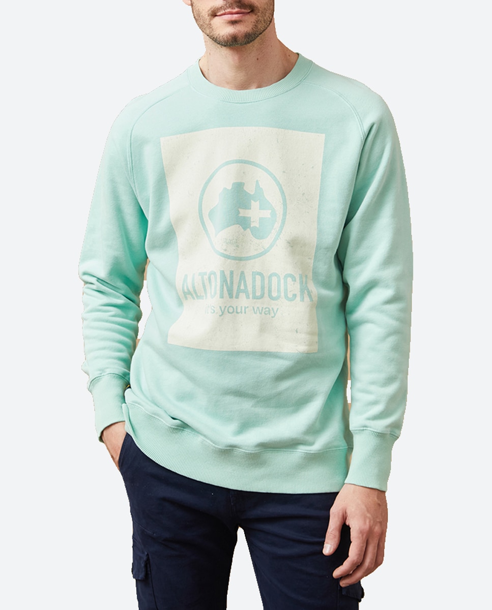 Imagen 0 de Sudadera de hombre sin capucha serigrafiada.