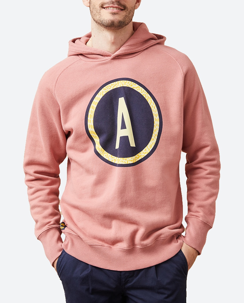 Imagen 0 de Sudadera de hombre con capucha serigrafiada en delantero.