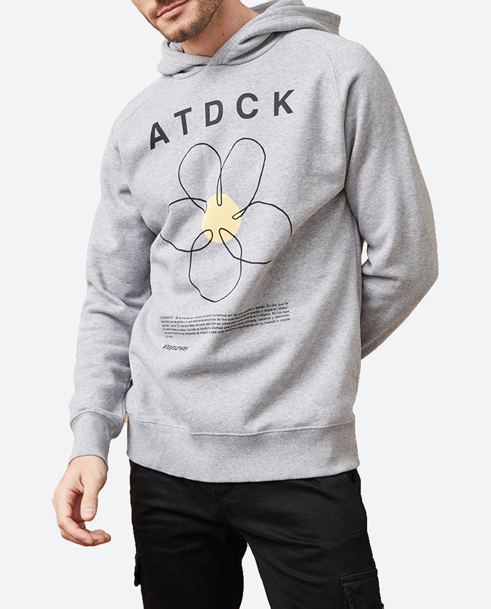 Imagen 0 de Sudadera de hombre con capucha serigrafiada en delantero.