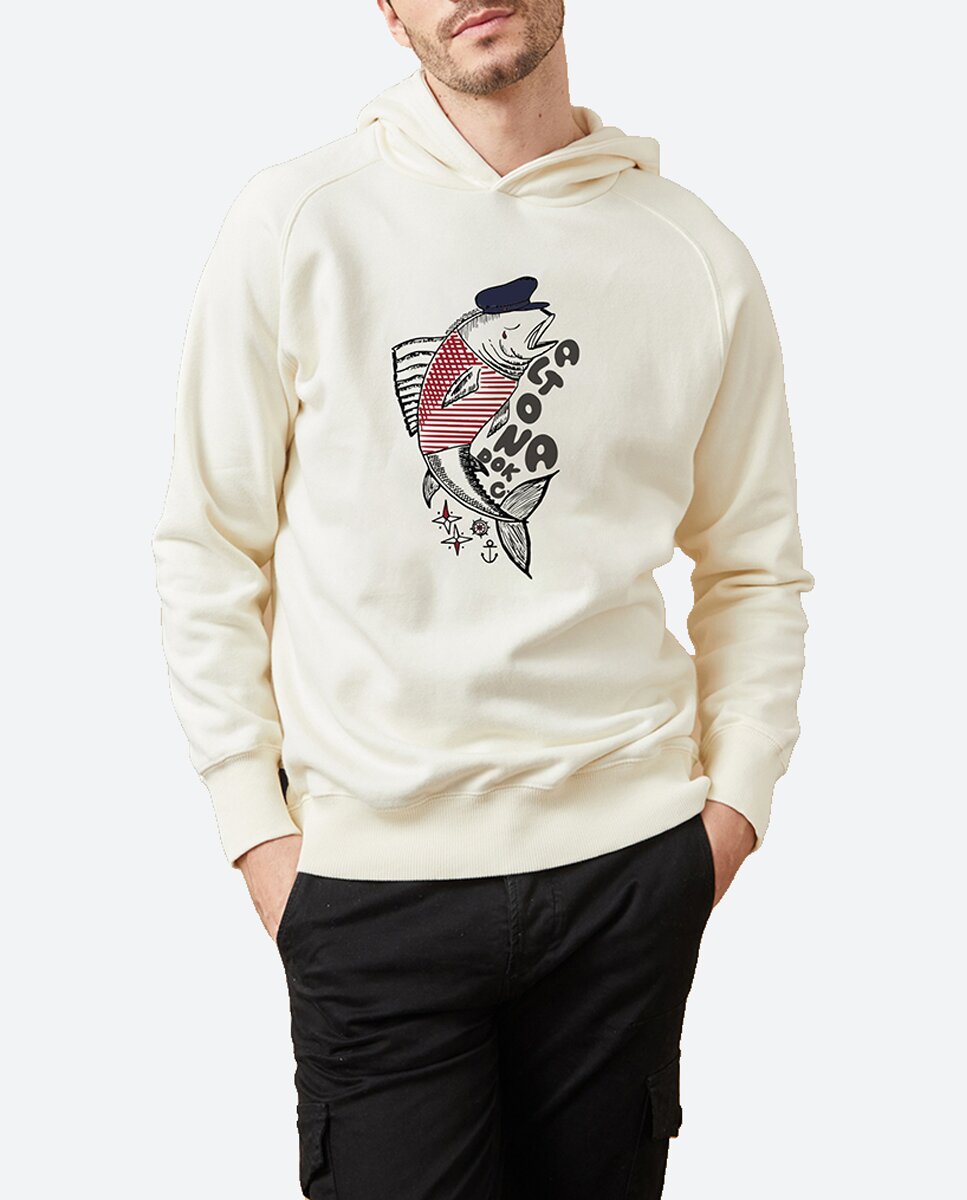 Imagen 0 de Sudadera de hombre con capucha serigrafiada en delantero.