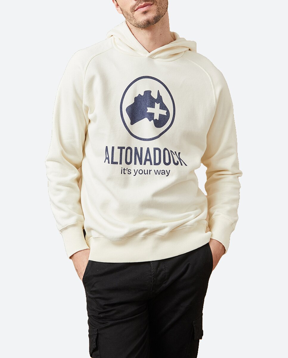 Imagen 0 de Sudadera de hombre con capucha serigrafiada en delantero.