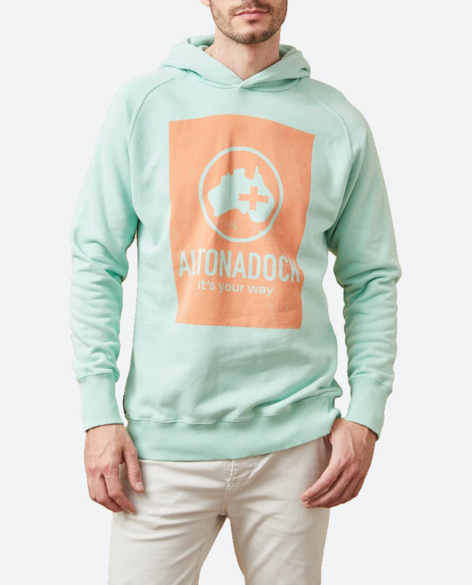 Imagen 0 de Sudadera de hombre con capucha serigrafiada en delantero.