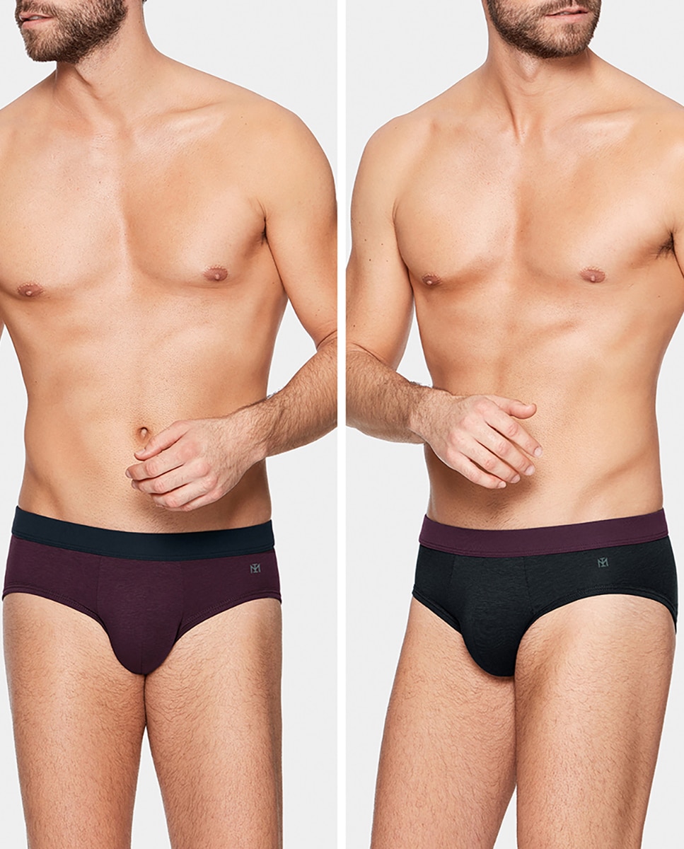 Imagen 0 de Pack de 2 slips de hombre cerrados de lyocell y algodón