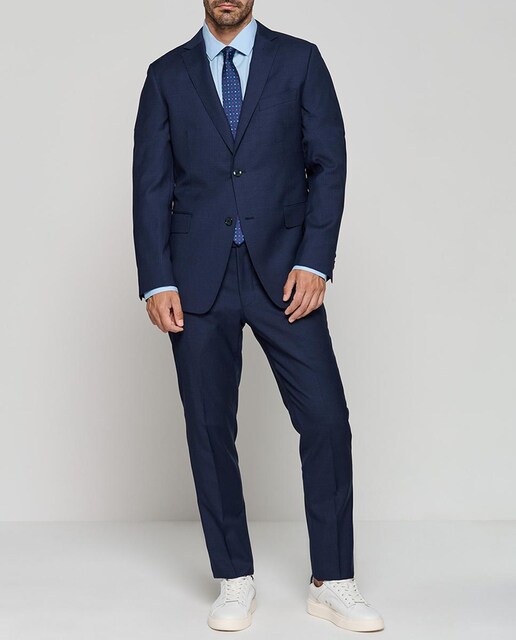 Imagen 0 de Traje de hombre slim fit half canvas microcuadros