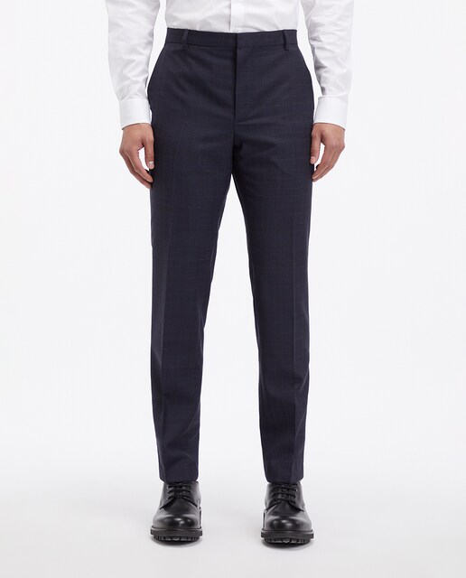 Imagen 0 de Pantalón de traje de hombre slim en color azul a cuadros