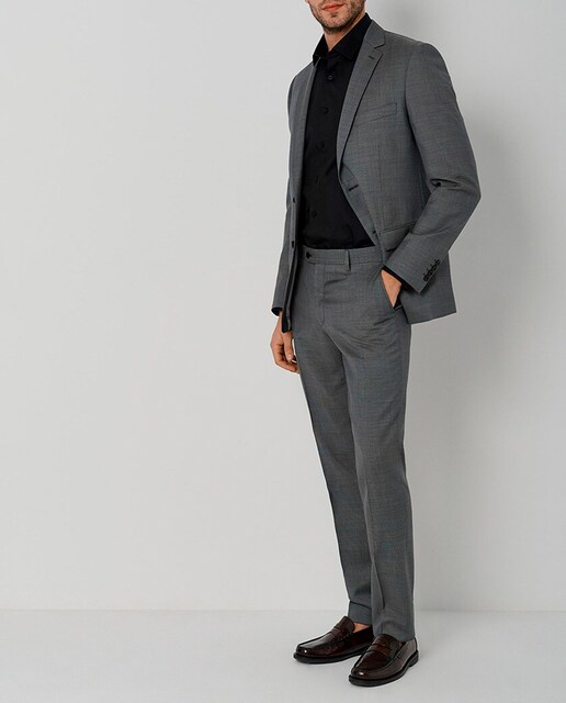 Imagen 0 de Traje de hombre Half Canvas slim fit microdibujo