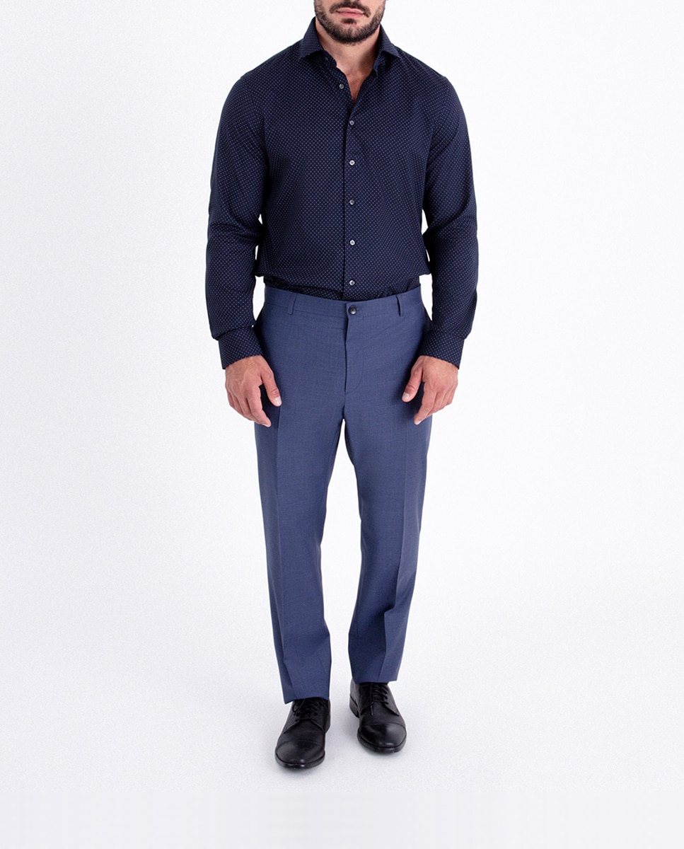 Imagen 0 de Pantalón de traje en tejido melange slim fit