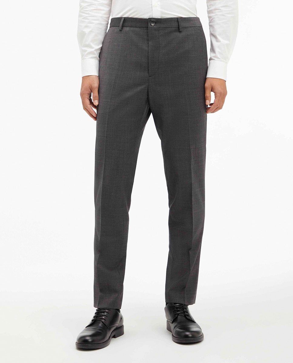 Imagen 0 de Pantalón de traje en tejido melange slim fit