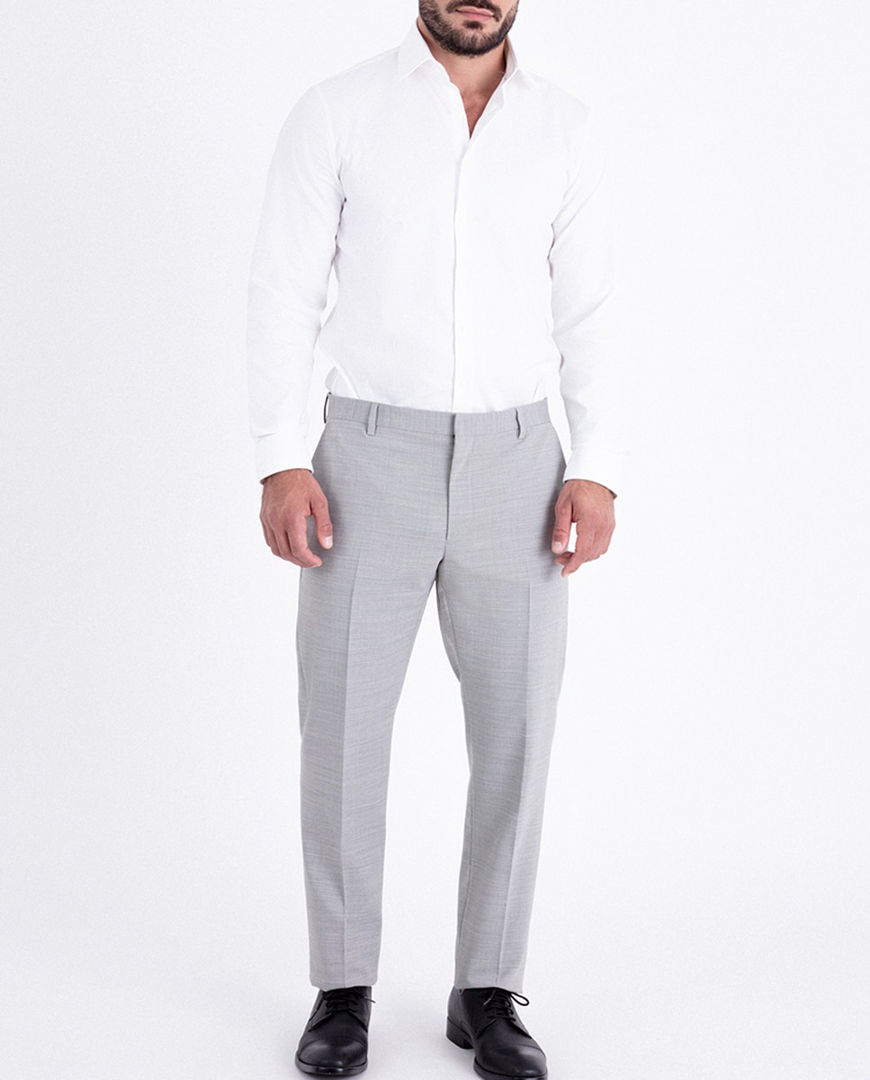 Imagen 0 de Pantalón de traje de hombre en tejido texturizado slim fit