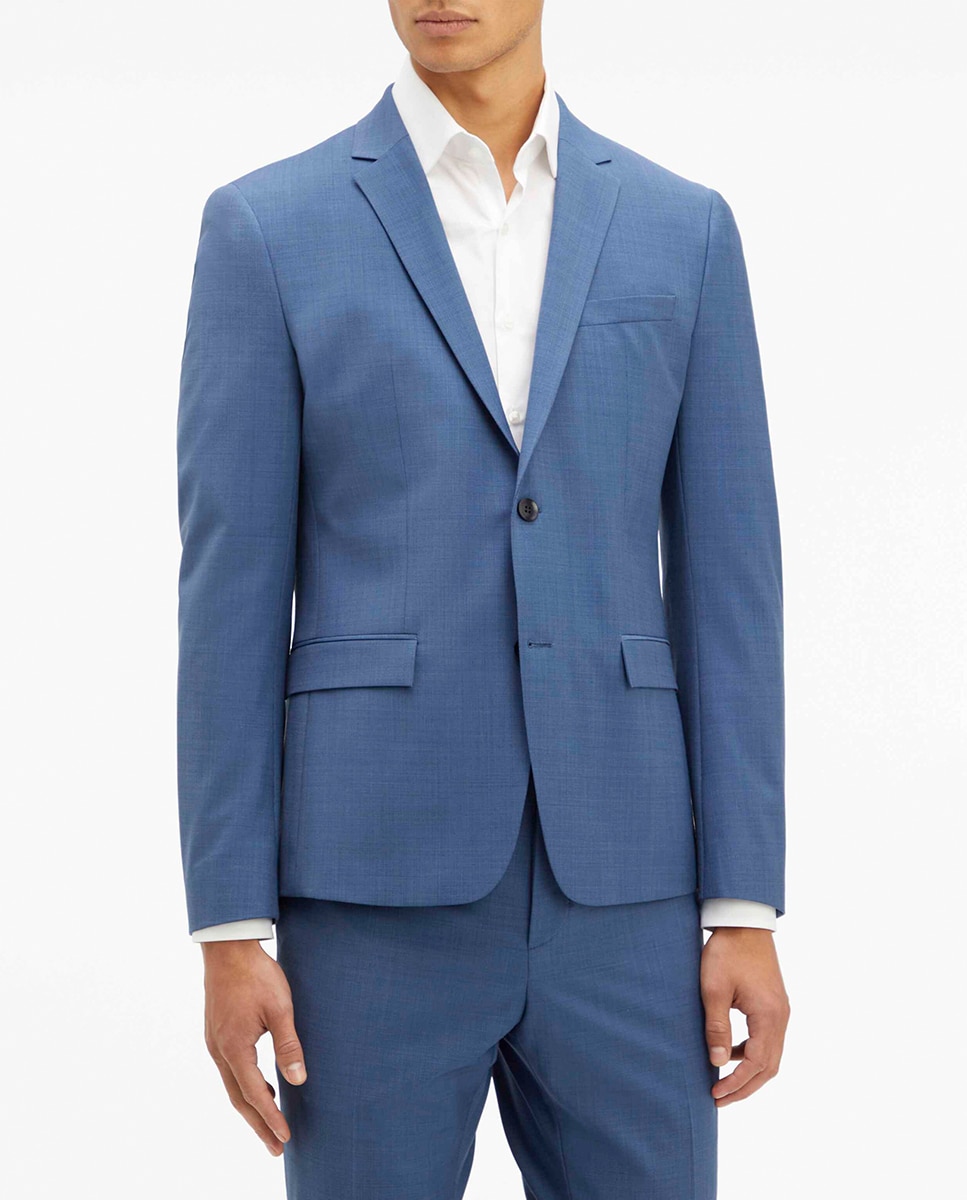 Imagen 0 de Chaqueta de traje de hombre en tejido mélange slim fit