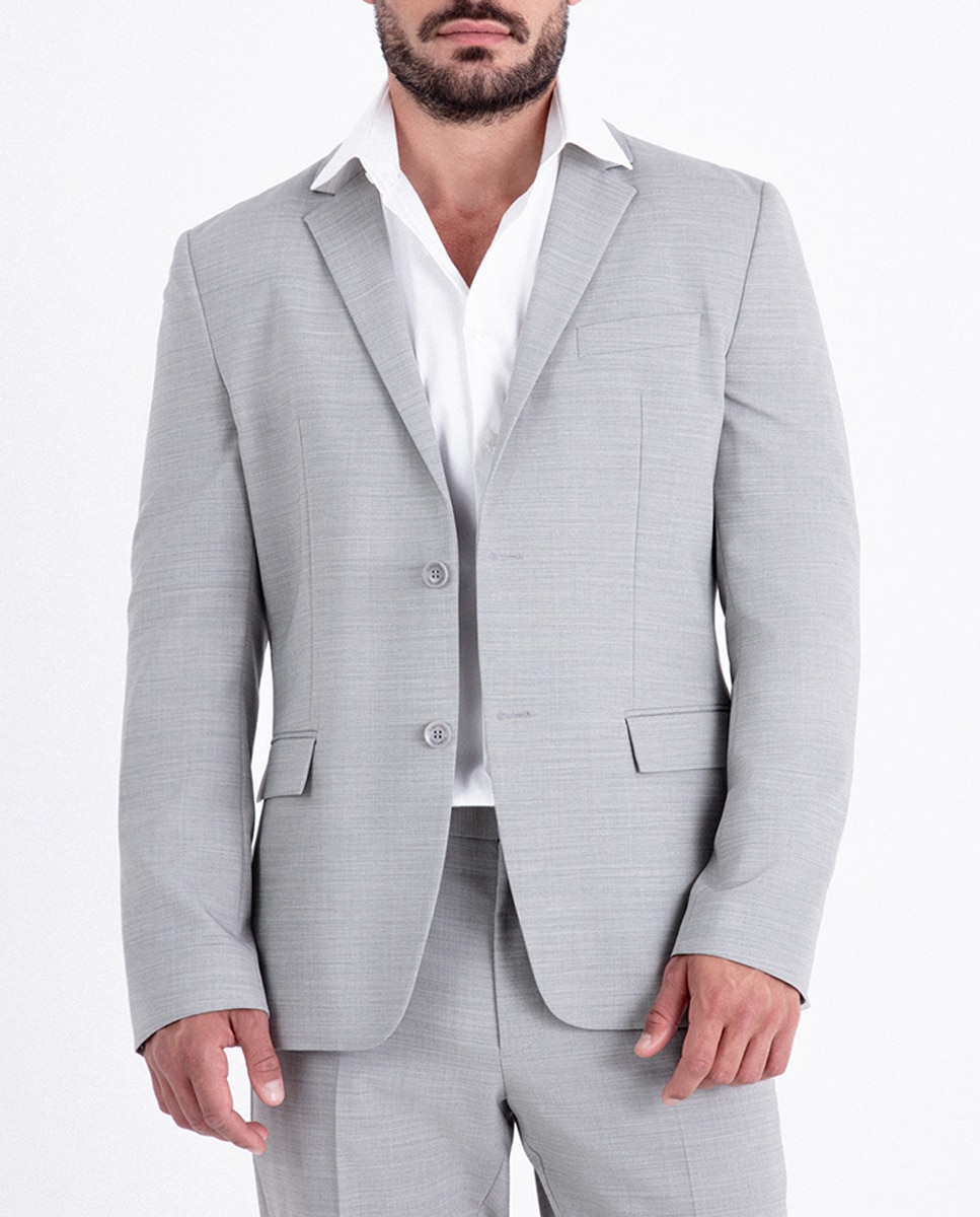 Imagen 0 de Chaqueta de traje de hombre en tejido texturizado slim fit