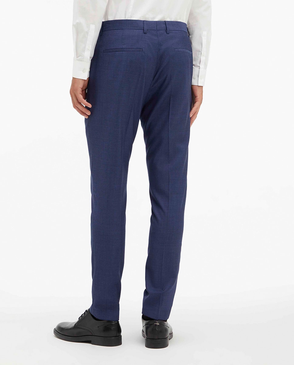 Imagen 0 de Pantalón de traje de hombre en tejido ojo de perdiz slim fit