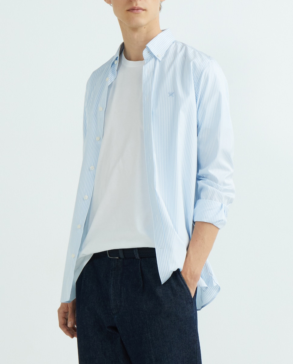 Imagen 0 de Camisa de hombre classic fit con estampado de rayas