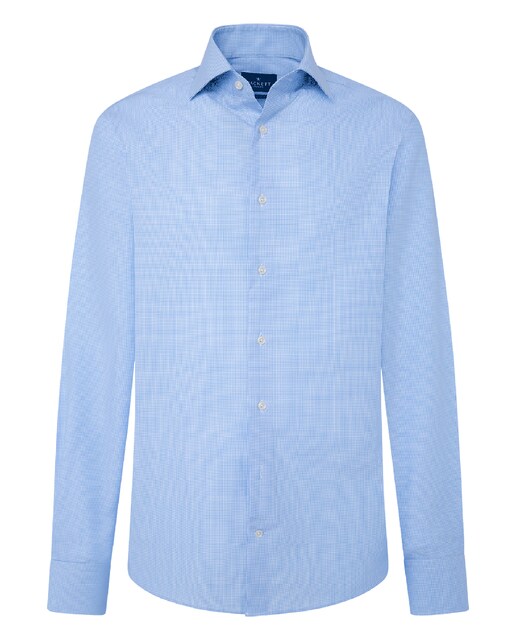Camisa de hombre popelin de cuadros fit clásico