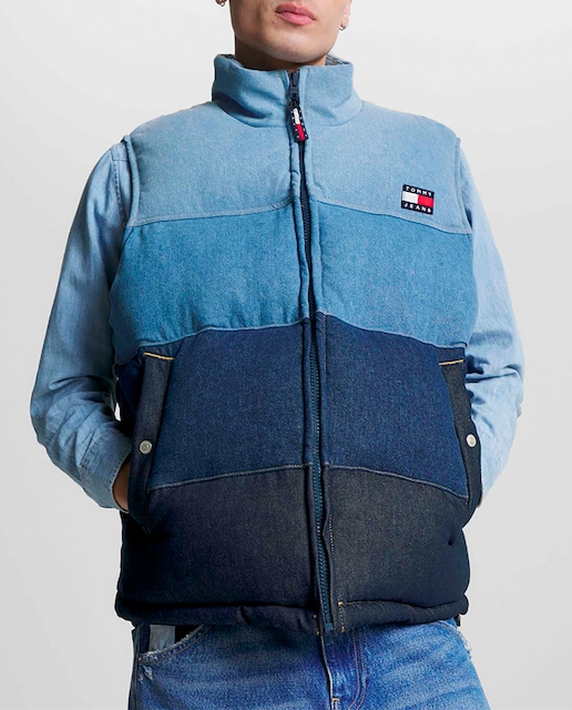 Imagen 0 de Chaleco de hombre estilo denim con cierre de cremallera