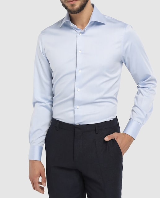 Imagen 0 de Camisa twill de hombre Tommy Tailored slim azul