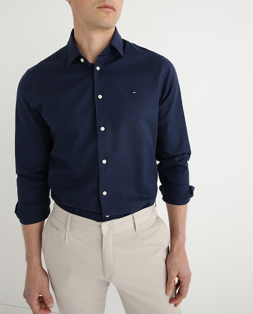 Imagen 0 de Camisa de hombre slim lisa twill azul marino