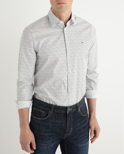 Imagen 0 de Camisa de hombre slim con estampado floral blanca