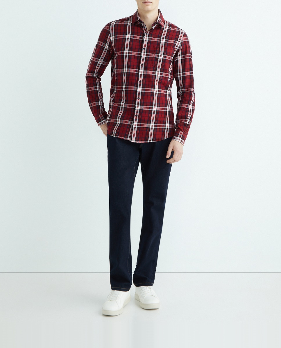 Imagen 0 de Camisa Sport de Algodón con Cuadro Escocés de hombre