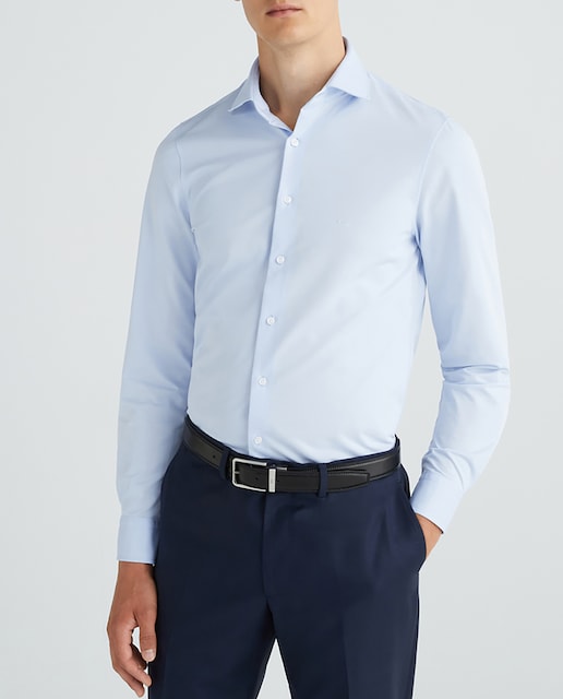 Imagen 0 de Camisa de hombre custom celeste de tejido punto