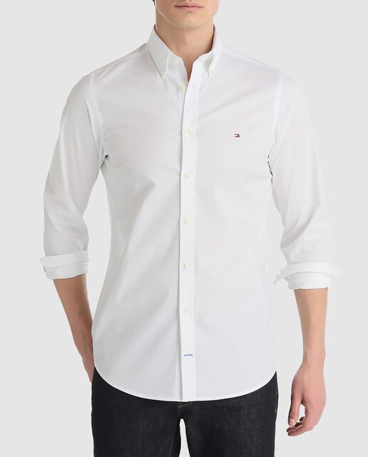 Imagen 0 de Camisa de hombre Tommy Hilfiger slim lisa blanca