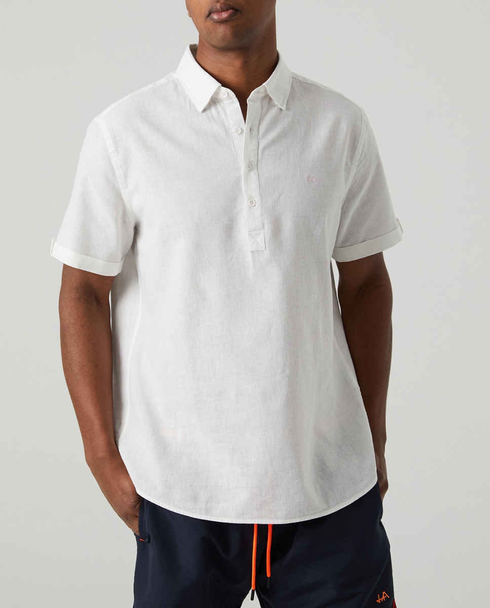 Imagen 0 de Camisa de hombre de lino de manga corta