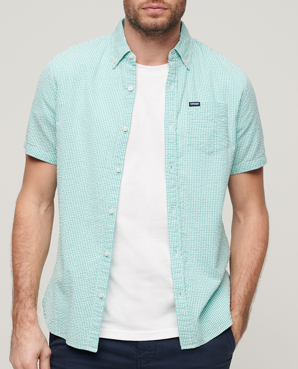 Imagen 0 de Camisa de hombre de manga corta seersucker