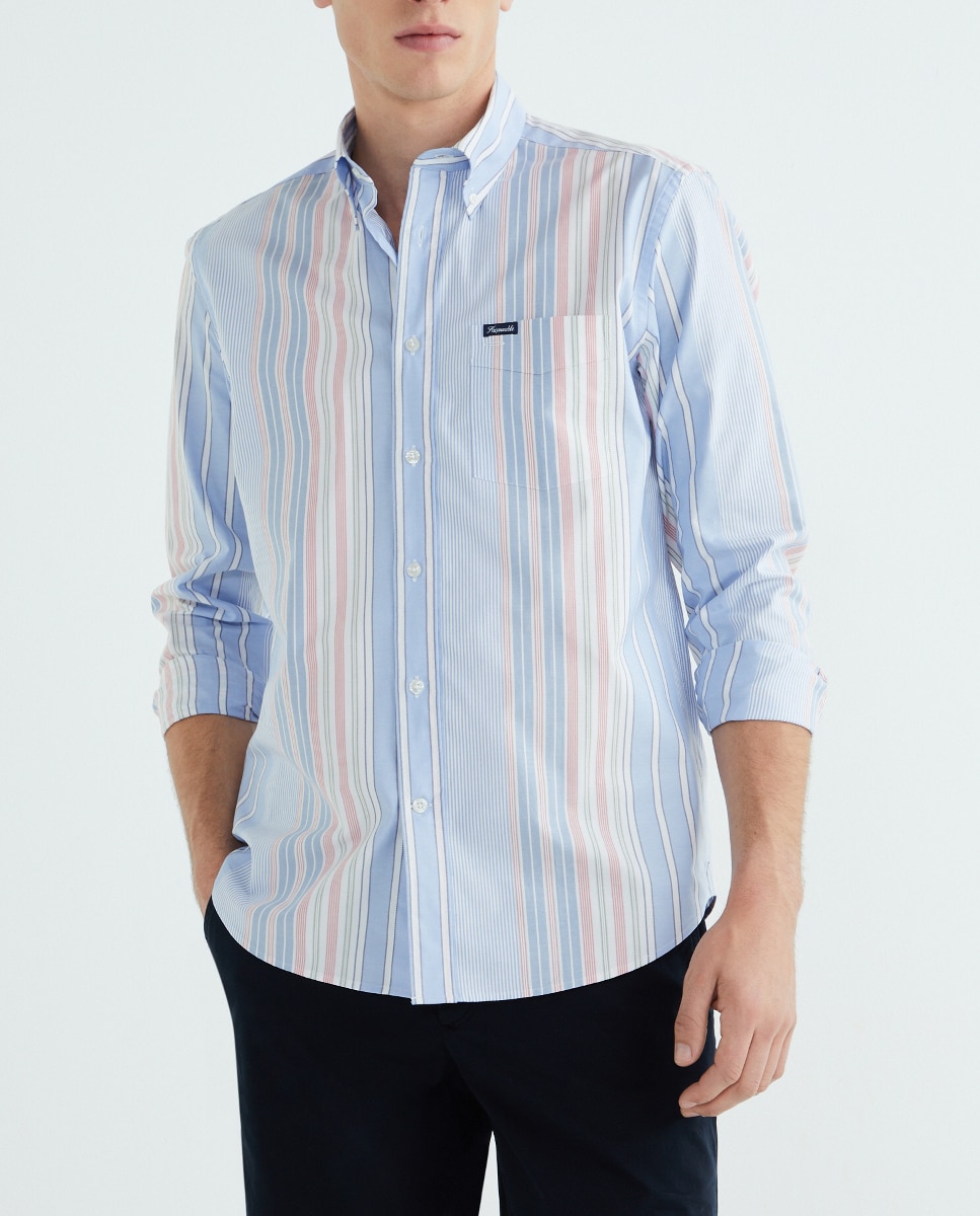 Imagen 0 de Camisa de hombre rayas multicolor classic fit