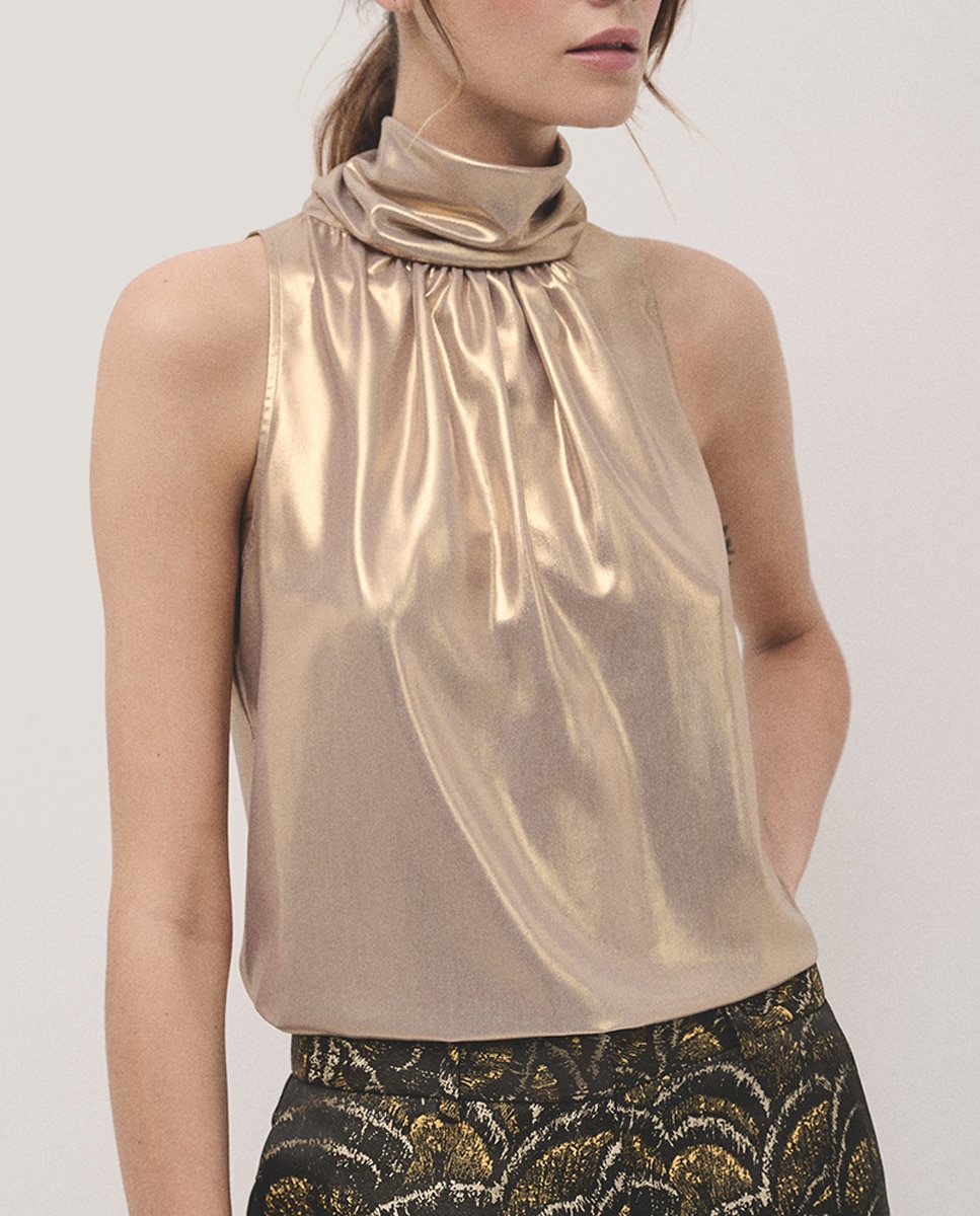 Imagen 0 de Top de mujer cuello halter lamé