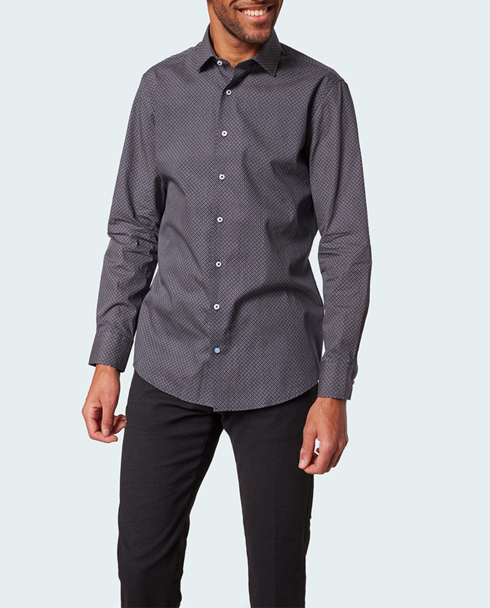 Imagen 0 de Camisa popelin de hombre con microprinti