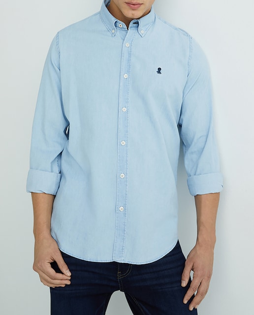 Imagen 0 de Camisa denim azul claro.
