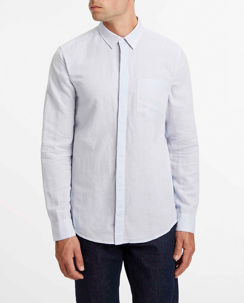 Imagen 0 de Camisa de lino y algodón de hombre