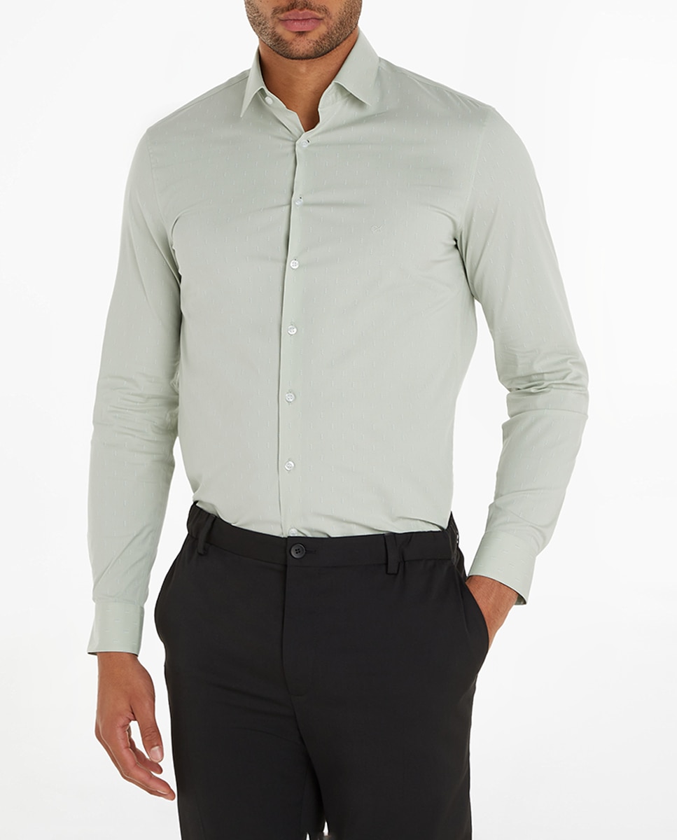Imagen 0 de Camisa de vestir slim con estampado de hojas de hombre
