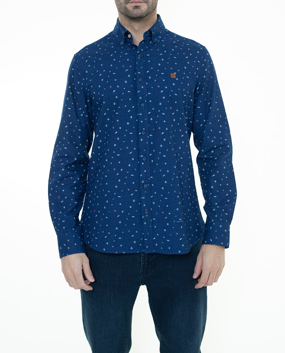 Camisa efecto denim oscuro de hombre — oferta en Primeriti