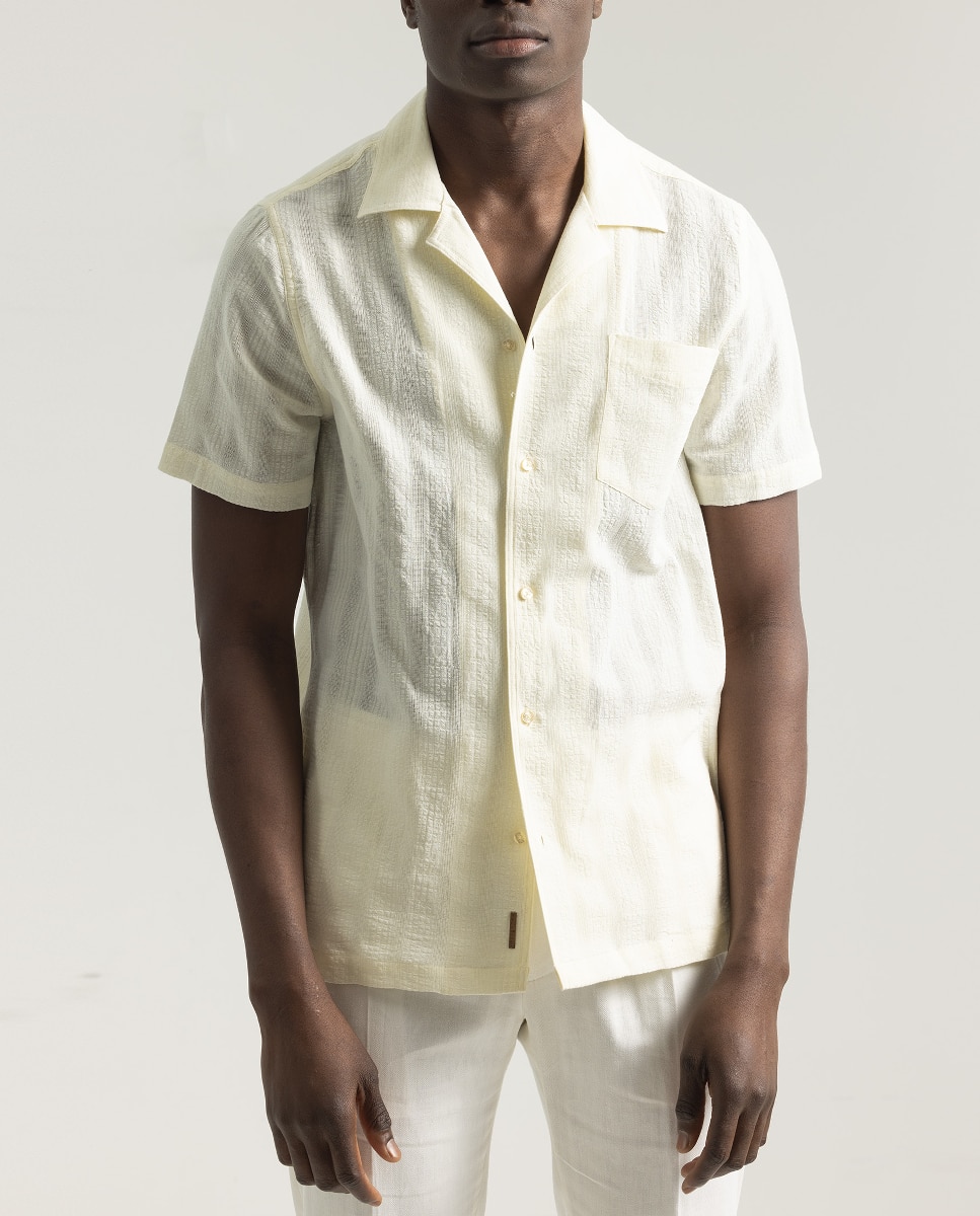 Imagen 0 de Camisa jacquard cuello cubano