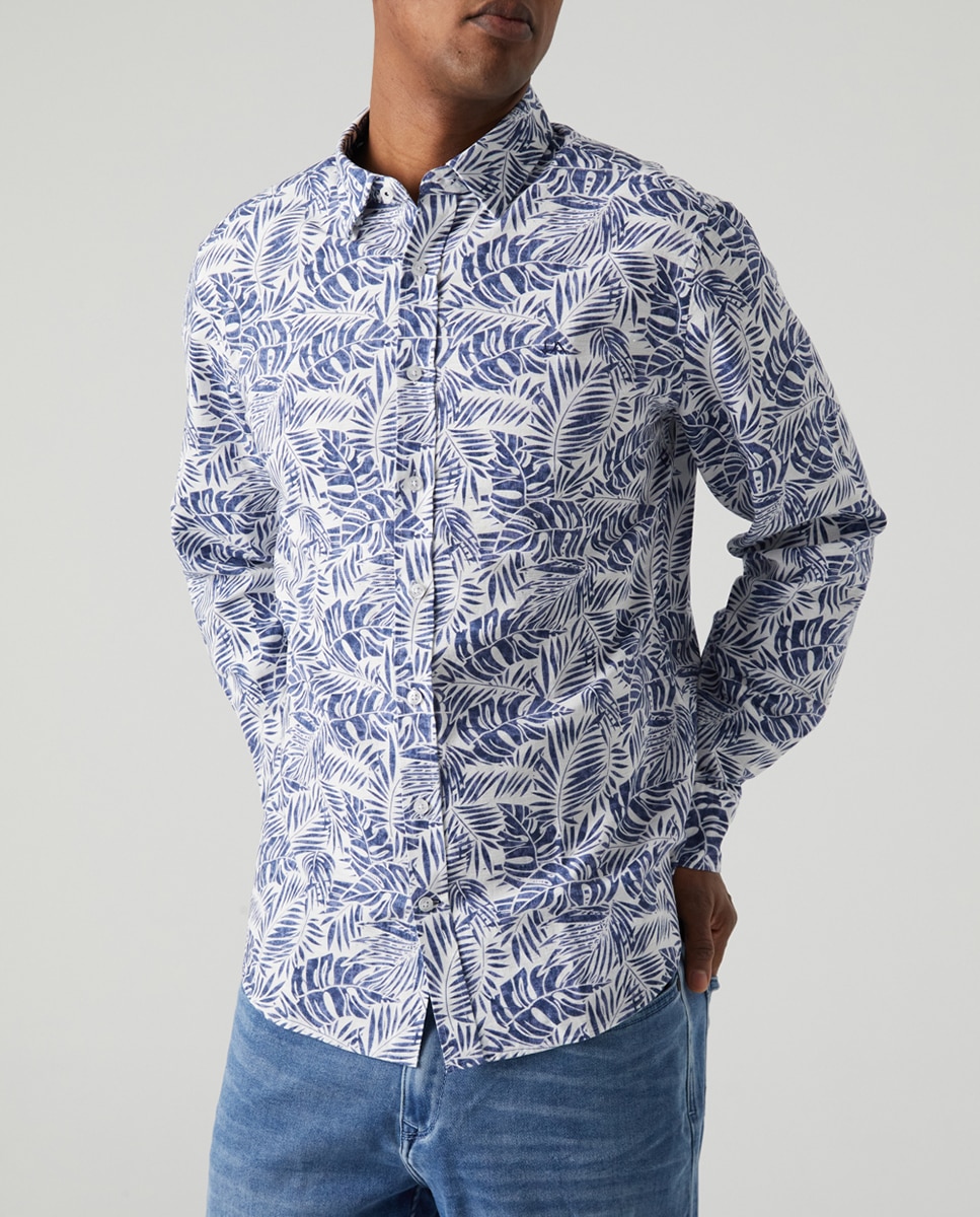 Imagen 0 de Camisa de hombre con estampado vegetal