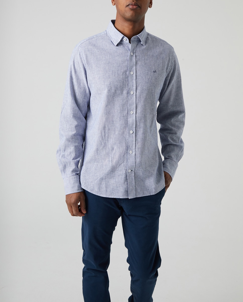Imagen 0 de Camisa de hombre de rayas finas
