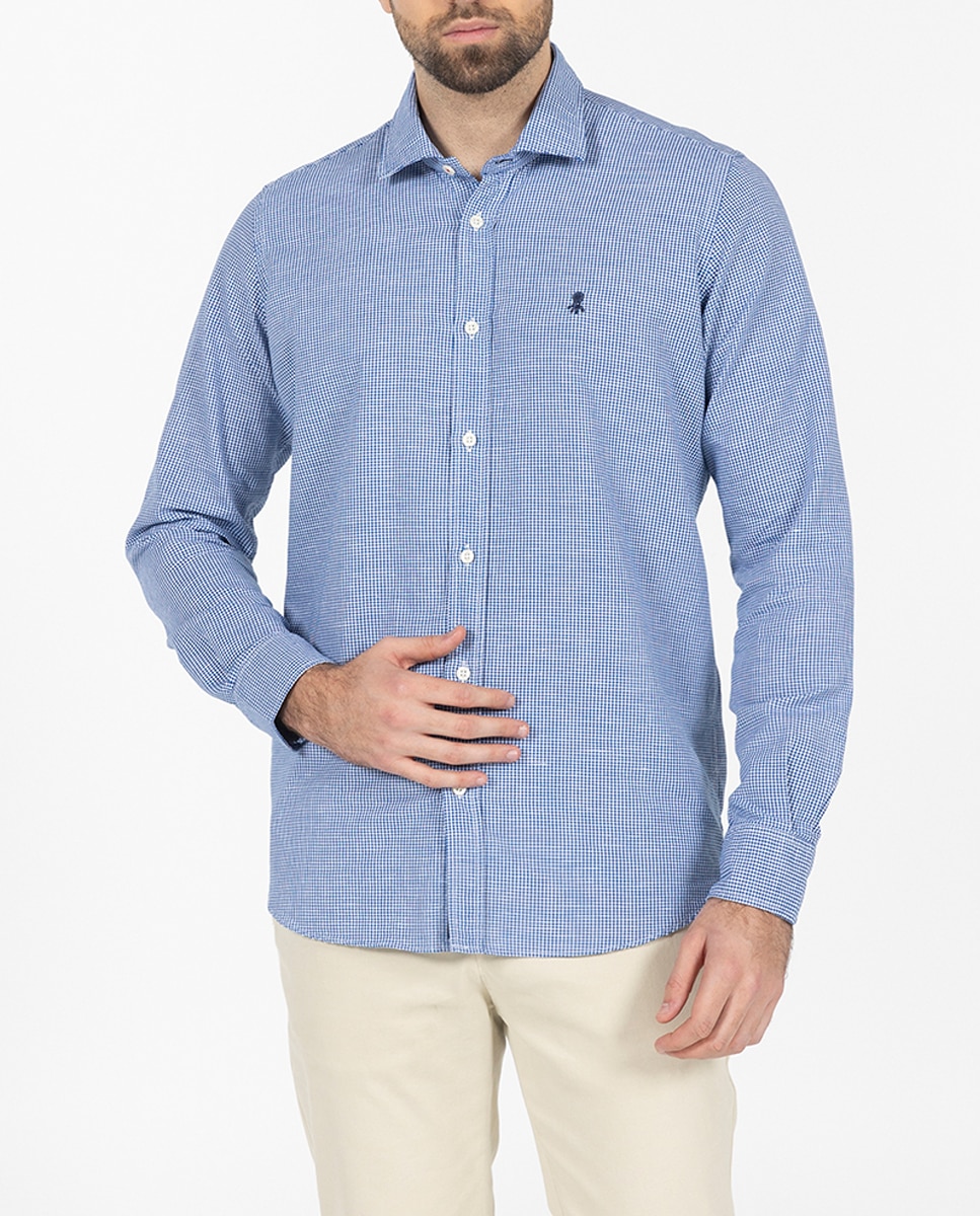 Imagen 0 de Camisa cuadros lino hombre