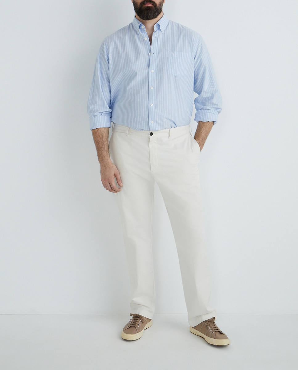 Imagen 0 de Camisa oxford de hombre classic fit rayas tallas grandes