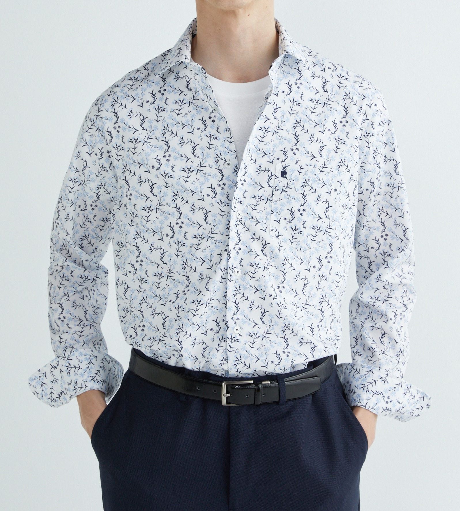 Camisa city manga larga popelín microfantasía topos de hombre — oferta en Primeriti