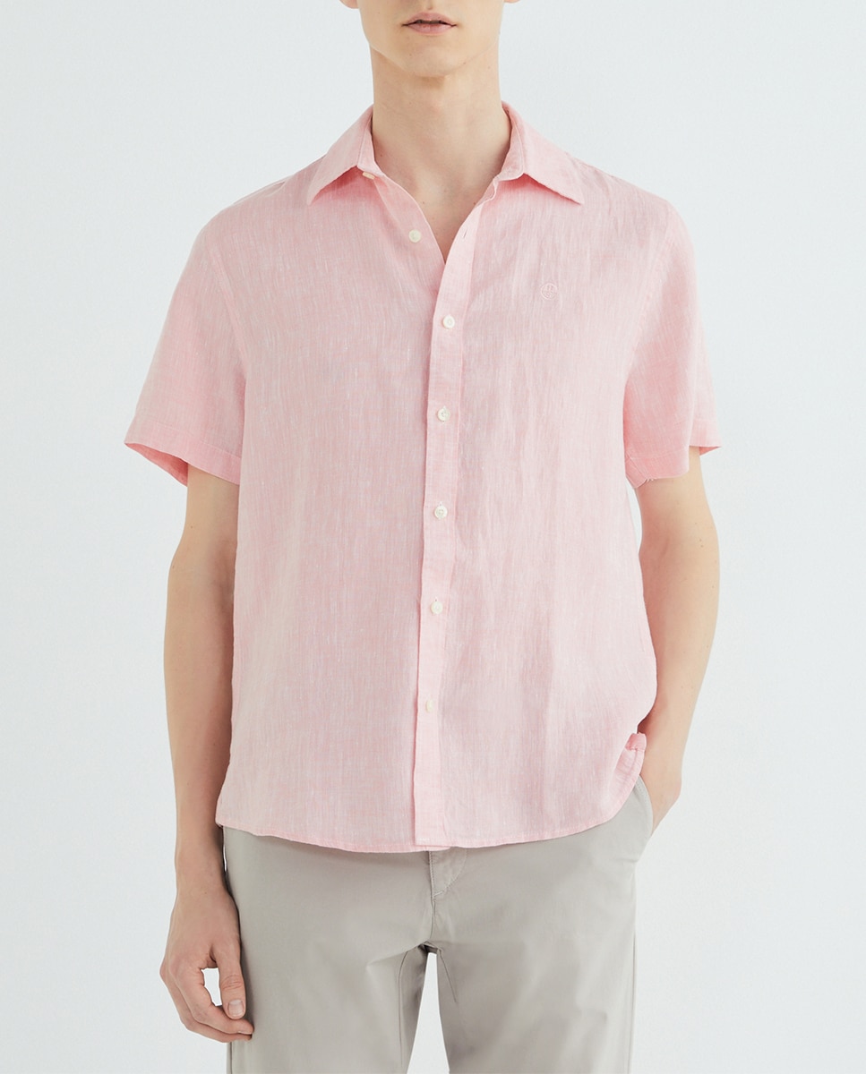 Imagen 0 de Camisa de hombre regular de lino manga corta