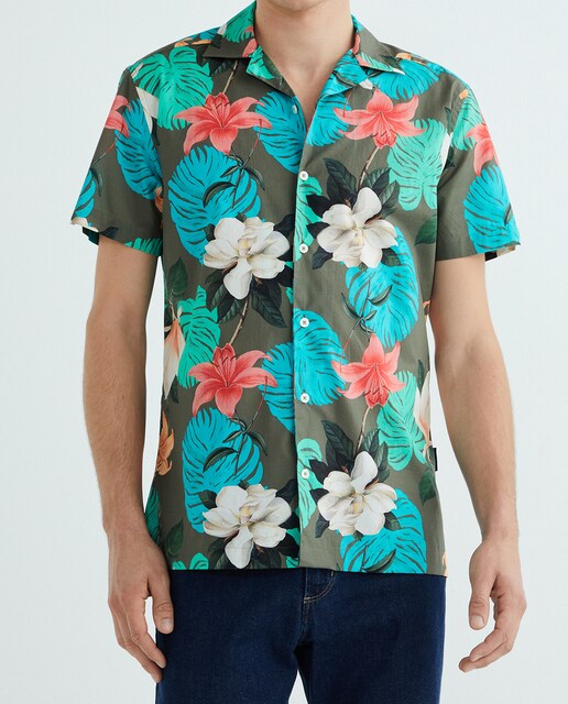 Imagen 0 de Camisa de hombre regular popelín fantasía manga corta