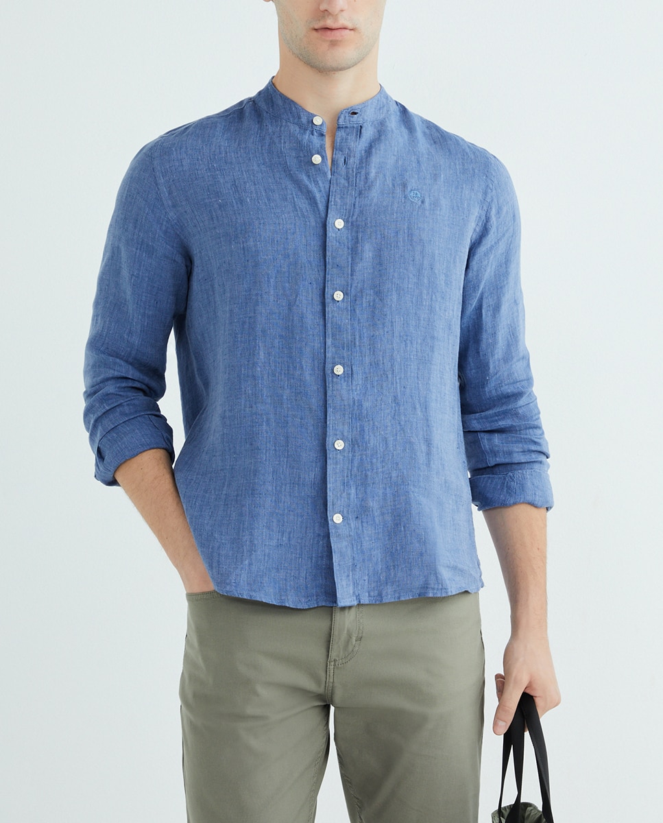 Imagen 0 de Camisa de hombre regular de lino manga larga