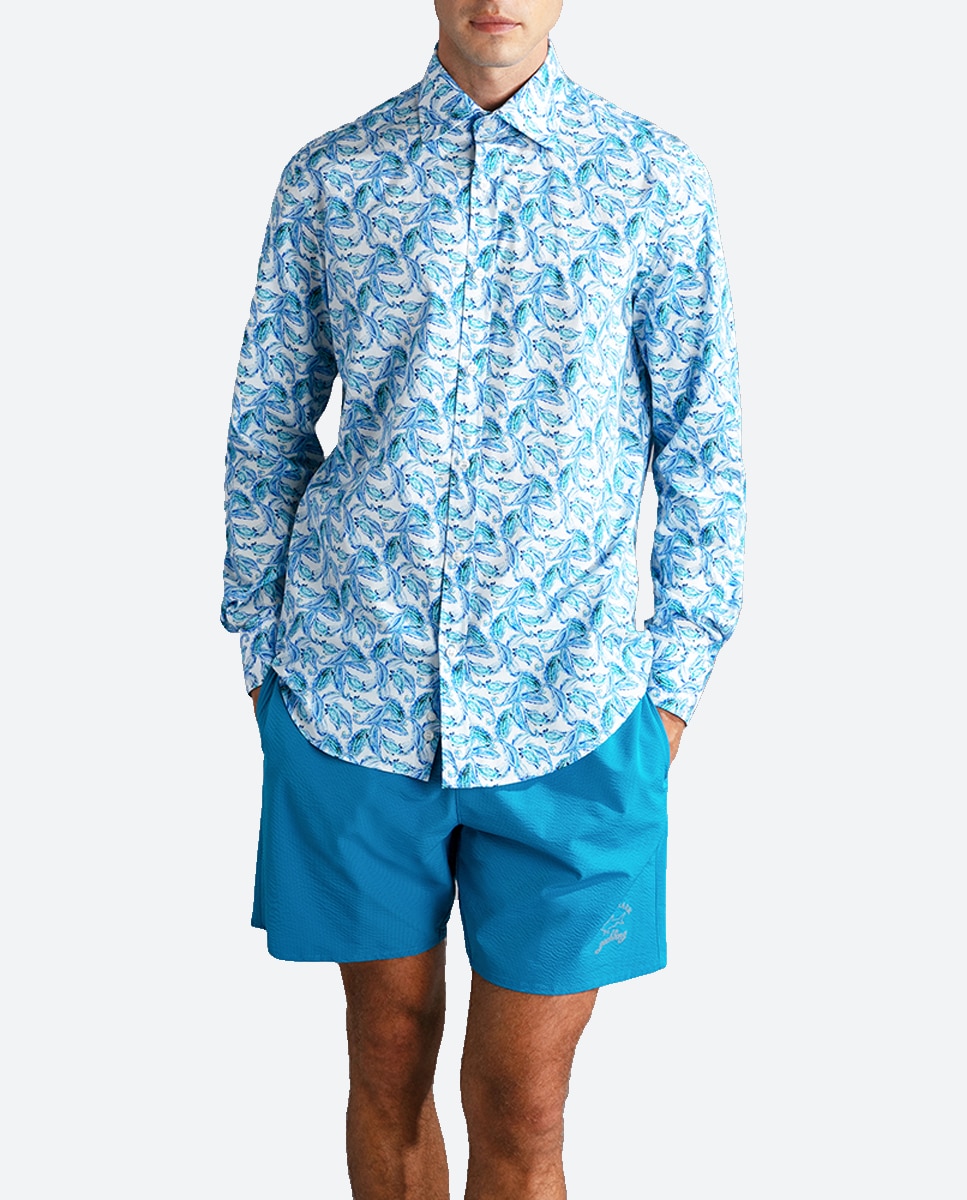 Imagen 0 de Camisa de hombre sport manga larga estampada motivos florales