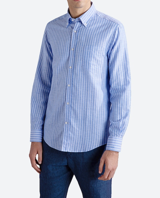 Imagen 0 de Camisa de hombre manga larga botón punta rayas