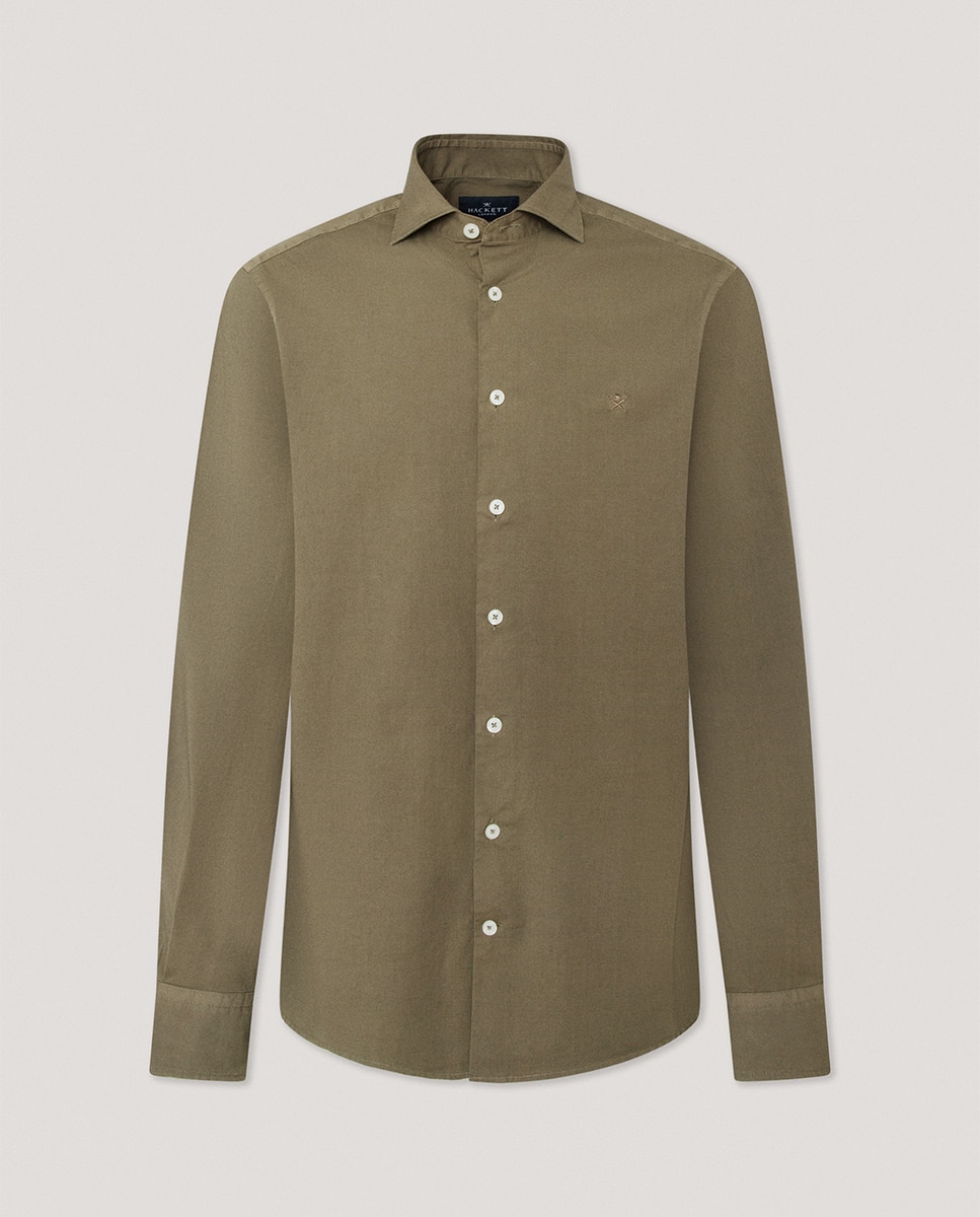 Imagen 0 de Camisa popelín de hombre tailored fit teñida en prenda