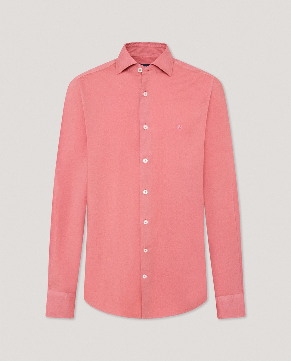 Imagen 0 de Camisa popelín de hombre tailored fit teñida en prenda