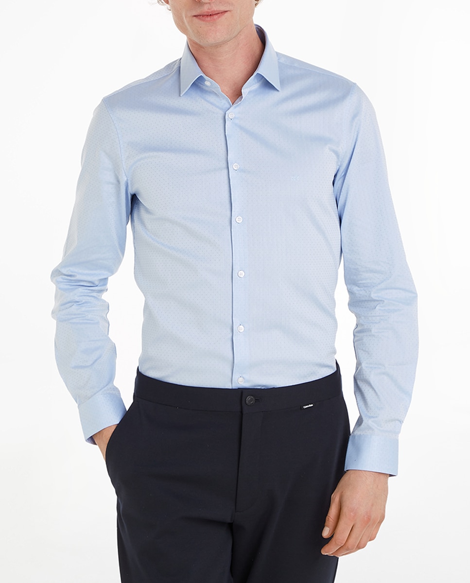 Imagen 0 de Camisa de hombre con estampado de lunares slim fit