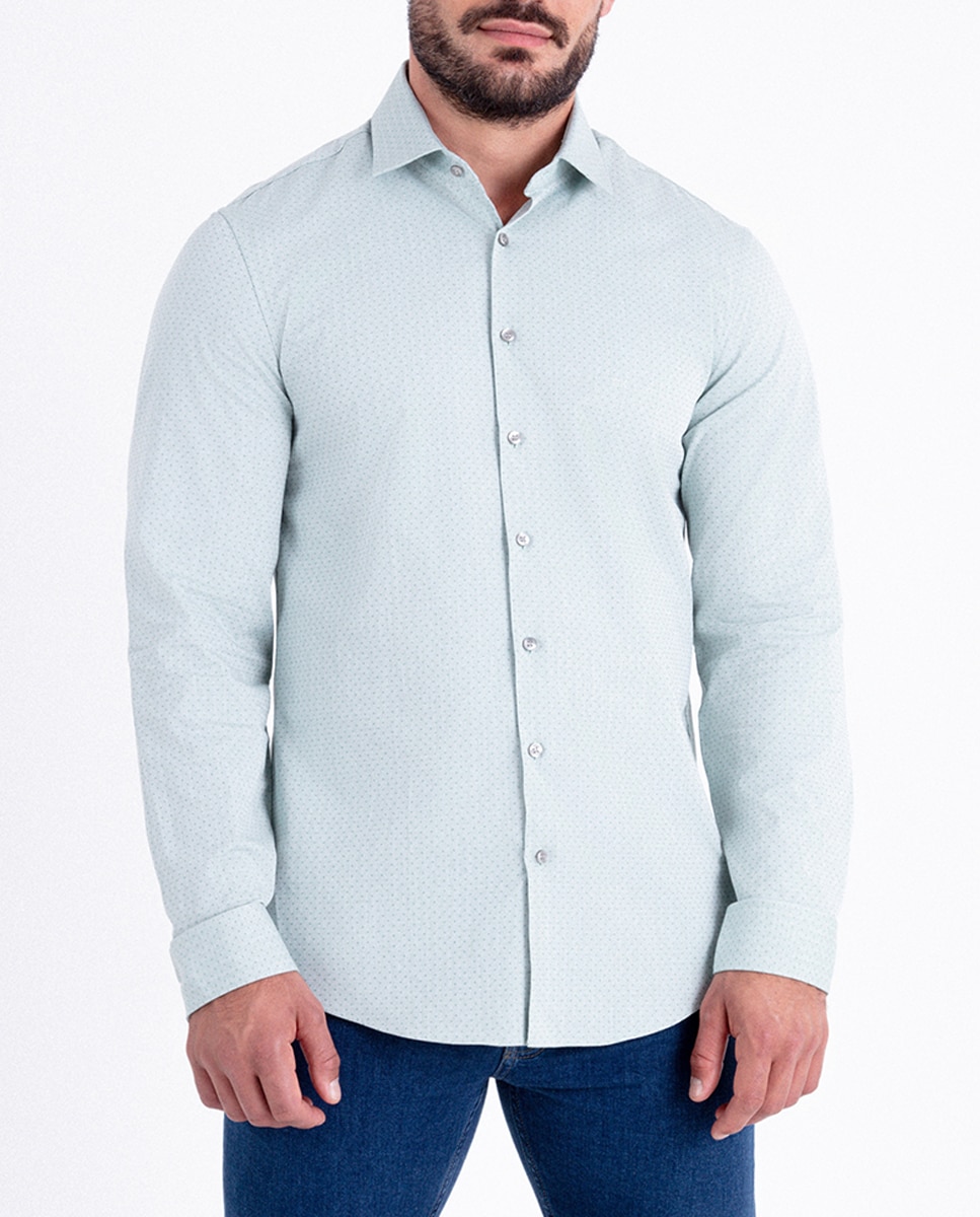 Imagen 0 de Camisa de hombre con estampado de lunares slim fit